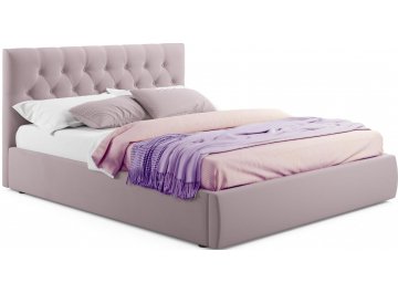 Полутораспальная кровать Verona 140х200 серый велюр