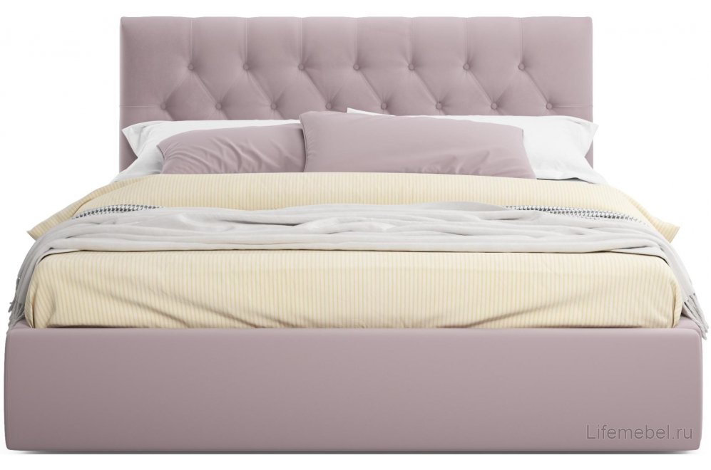 Полутораспальная кровать Verona 140х200 с ПМ лиловый велюр