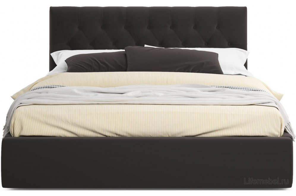 Полутораспальная кровать Verona 140х200 с ПМ велюр шоколад