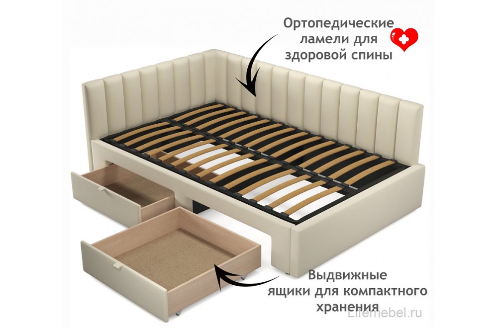 Тахта Milena 120х200 бежевая