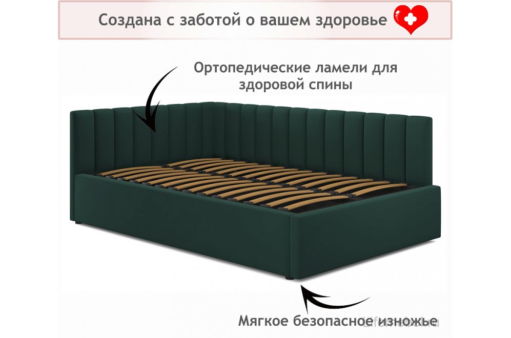 Тахта Венера 120х200 изумруд