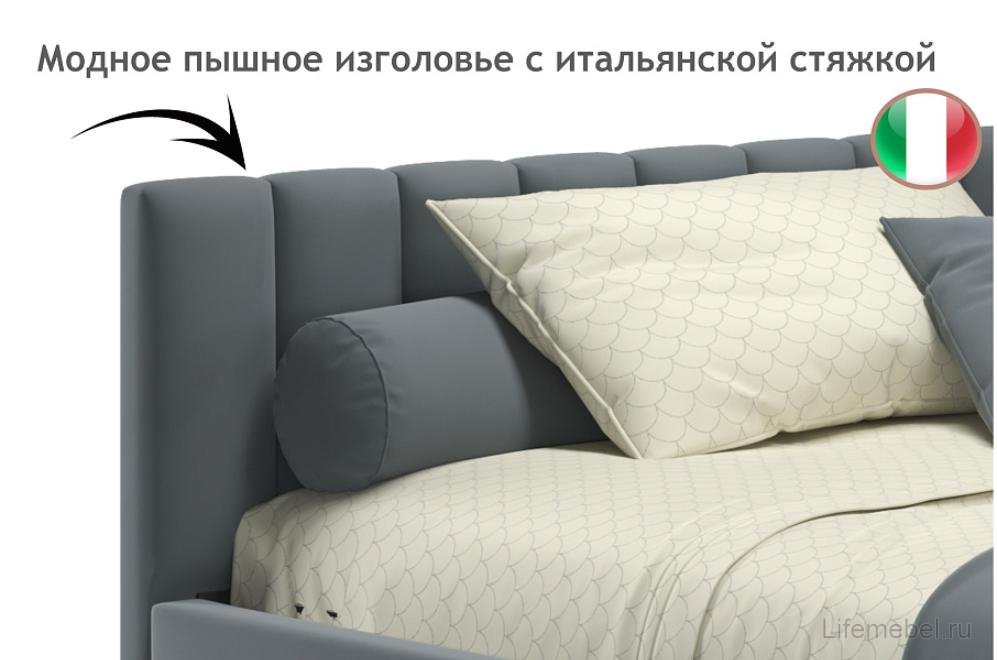Тахта Венера 120х200 с ящиками серая