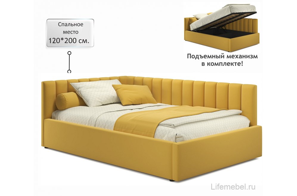 Тахта Венера 120х200 желтая