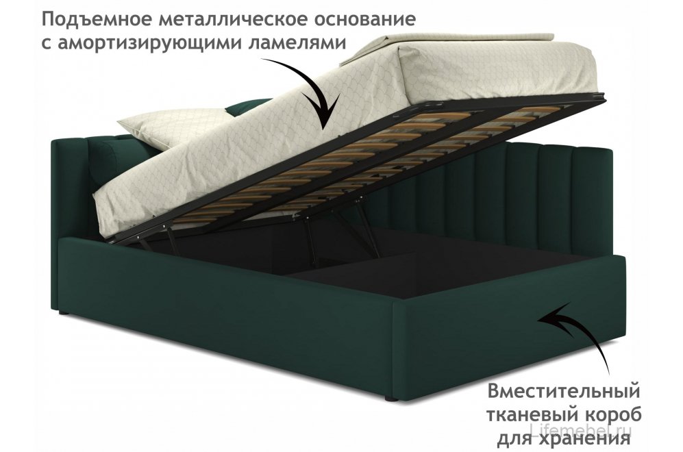 Тахта Milena 120х200 с ПМ изумруд
