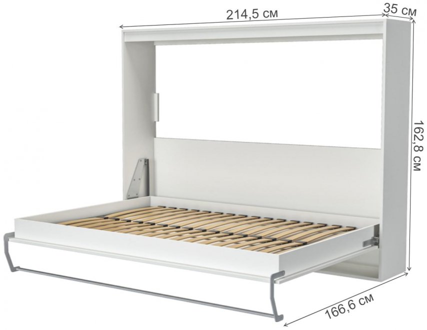 Шкаф-кровать Strada 140х200 с ПМ белая