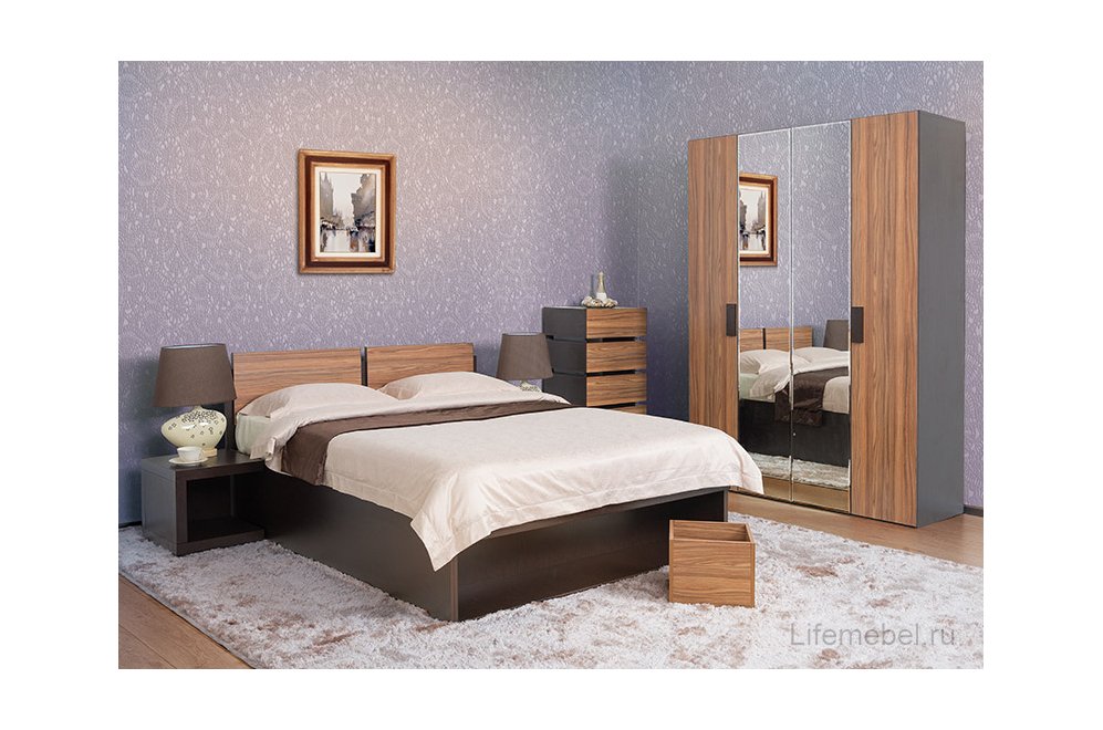 Кровать Hyper 180x200 палисандр с ПМ с матрасом