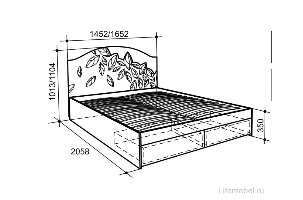 Кровать с ящиками Оливия 1.6 "Люкс" 160x200 с матрасом