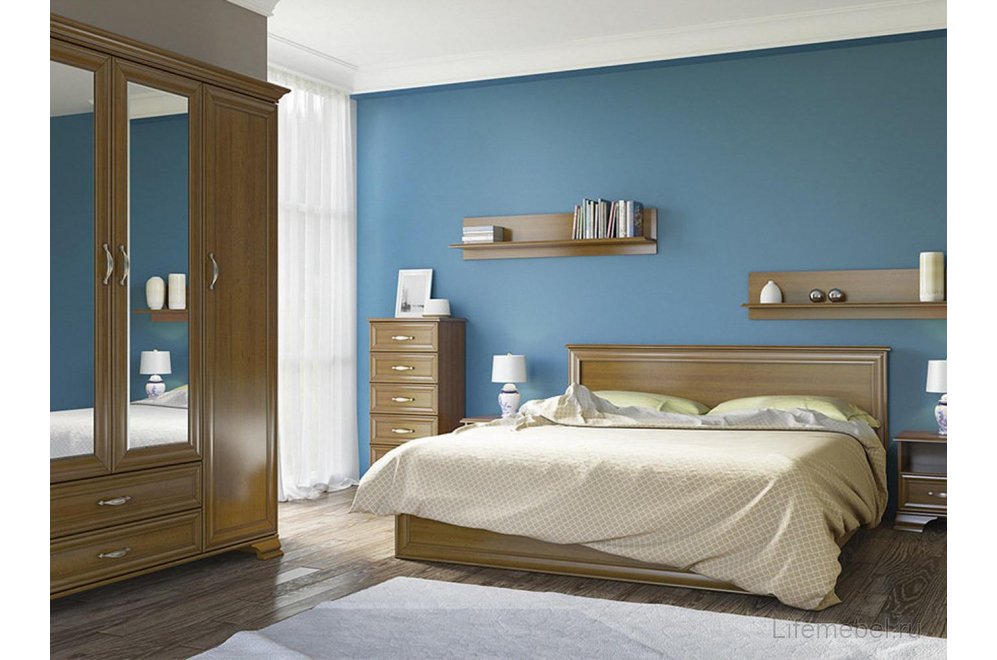 Кровать Тиффани 180x200 с основанием каштан с матрасом