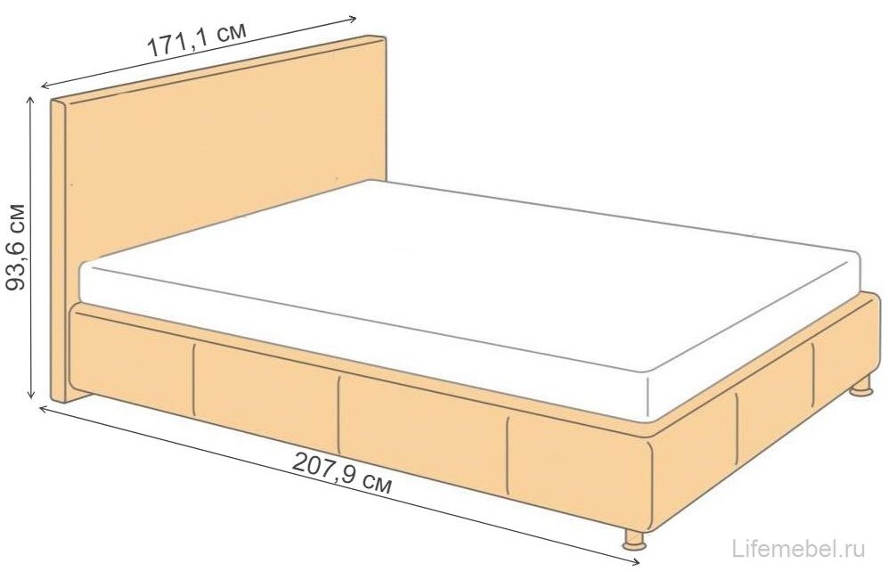 Кровать Tiffany 160 x 200 см с основанием вудлайн кремовый с матрасом