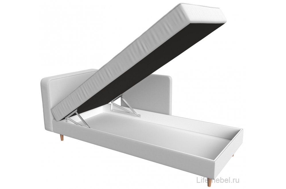 Кушетка Прайм левая белая экокожа