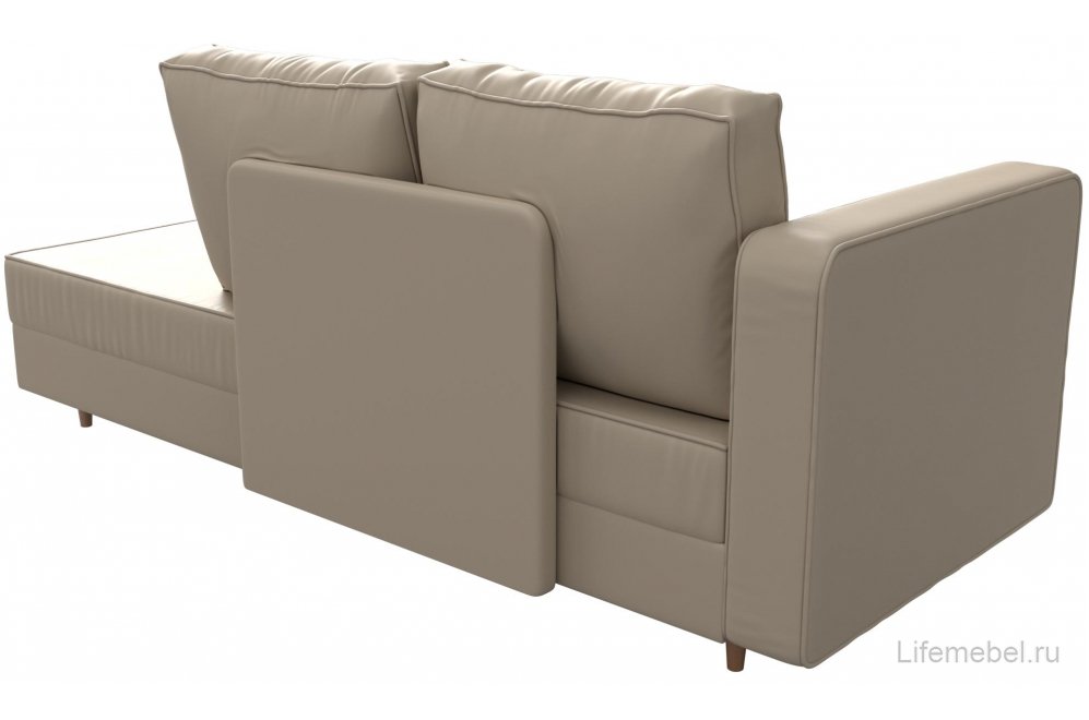 Кушетка Прайм левая бежевая экокожа