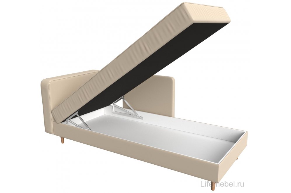 Кушетка Прайм левая бежевая экокожа