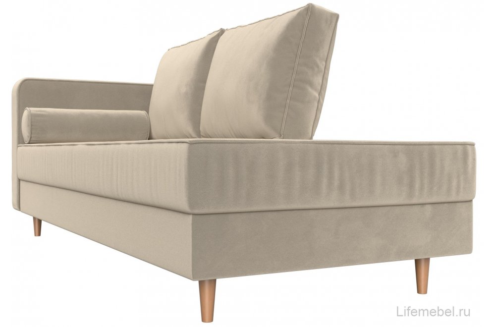 Кушетка Прайм левая бежевый микровельвет
