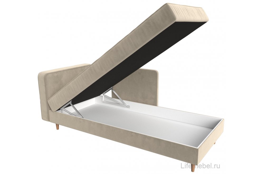 Кушетка Прайм левая бежевый микровельвет