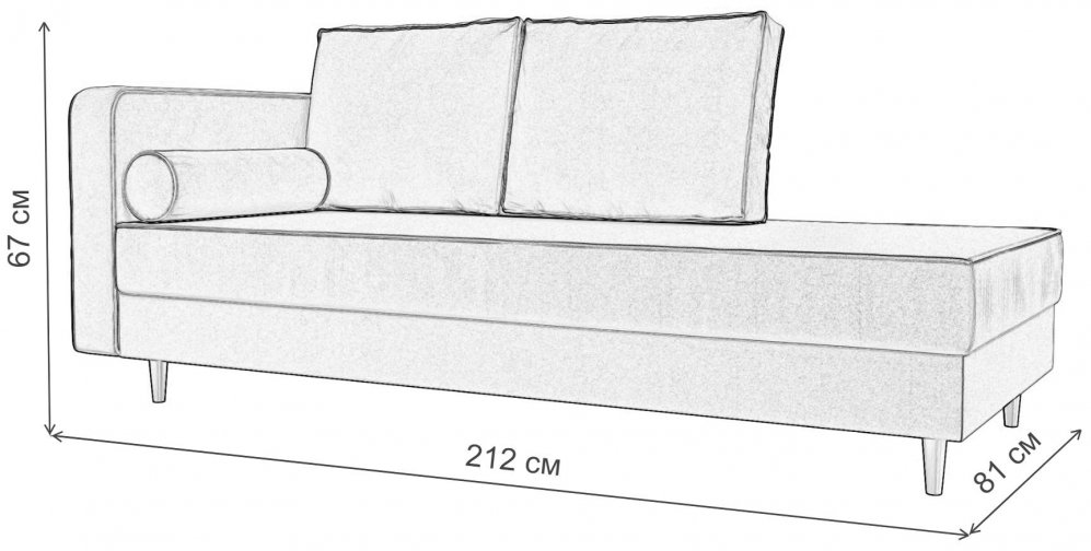 Кушетка Прайм левая черный микровельвет