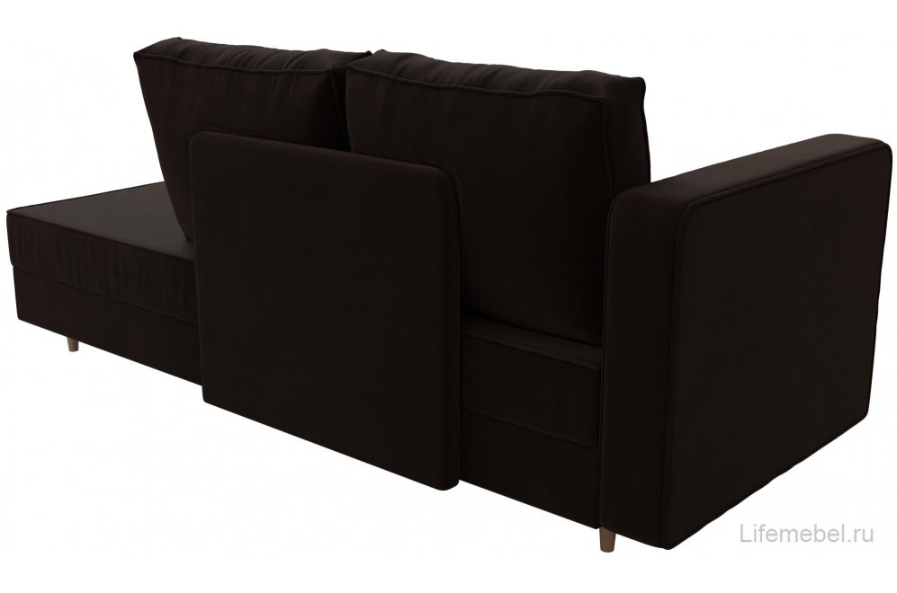 Кушетка Тайра левая коричневый микровельвет