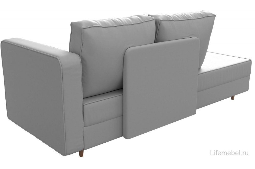 Кушетка Тайра правая белая экокожа