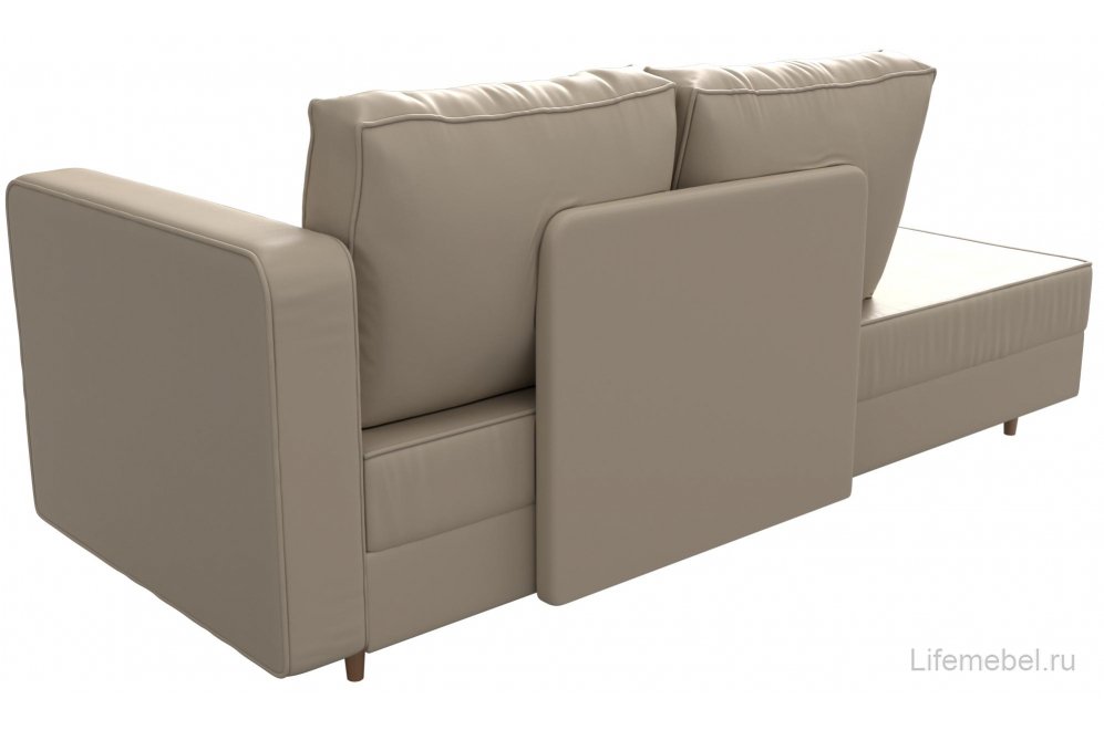 Кушетка Прайм правая бежевая экокожа