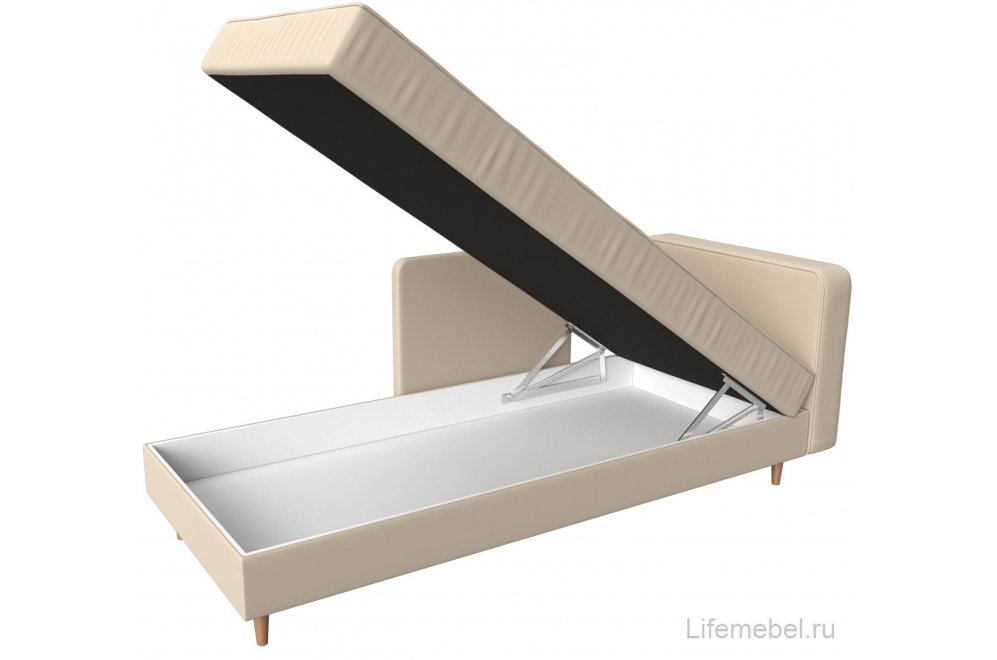 Кушетка Прайм правая бежевая экокожа