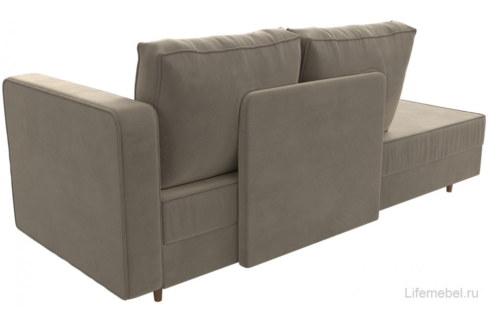Кушетка Тайра правая бежевый микровельвет