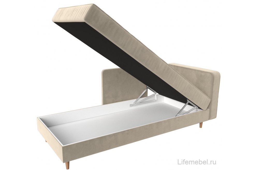 Кушетка Тайра правая бежевый микровельвет