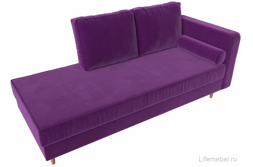 Кушетка Прайм правая фиолетовый микровельвет