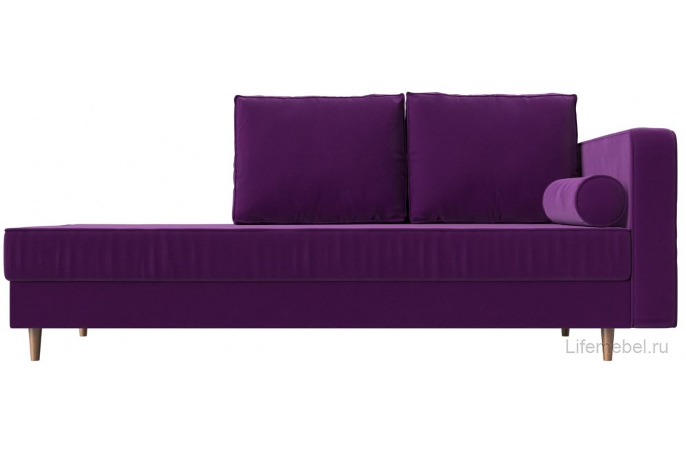 Кушетка Прайм правая фиолетовый микровельвет