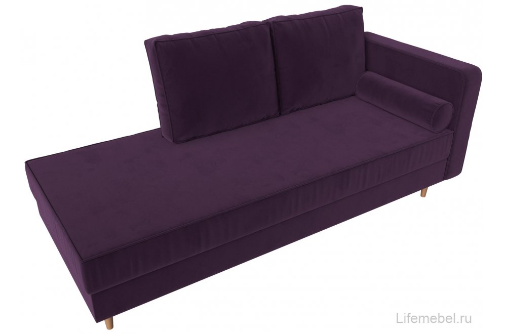 Кушетка Прайм правая фиолетовый велюр