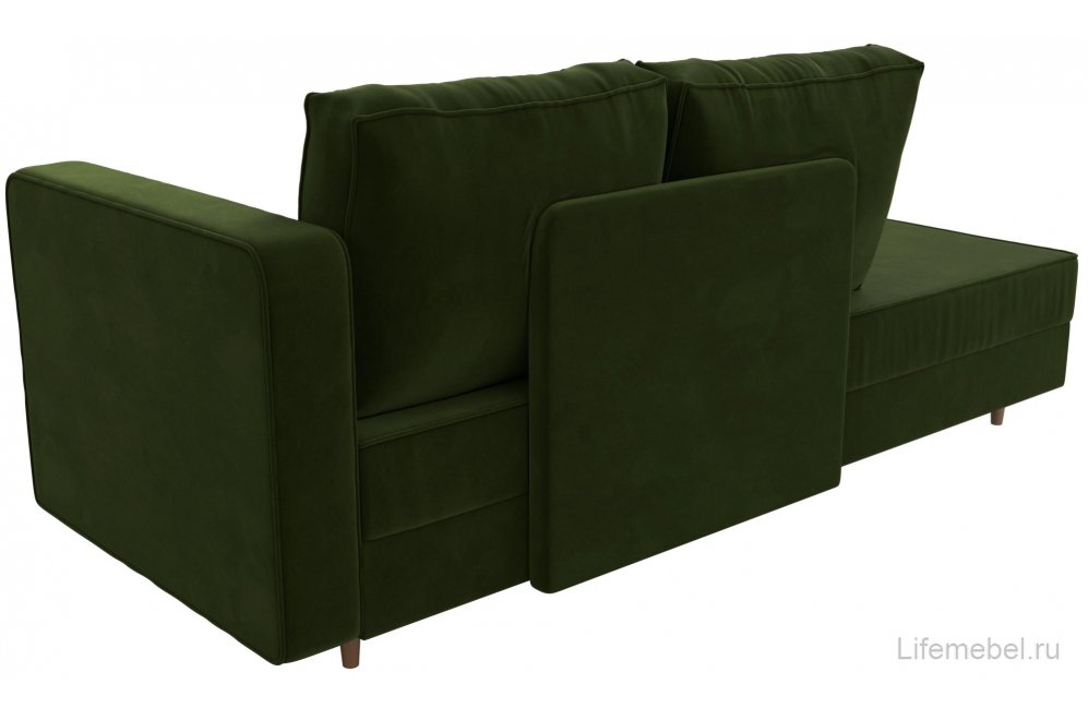Кушетка Тайра правая зеленый микровельвет