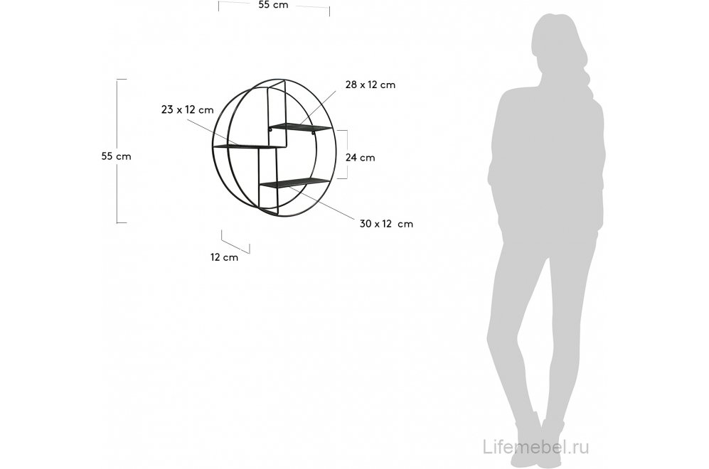 Полка Across черная