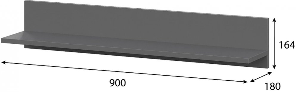 Полка Денвер 90 графит