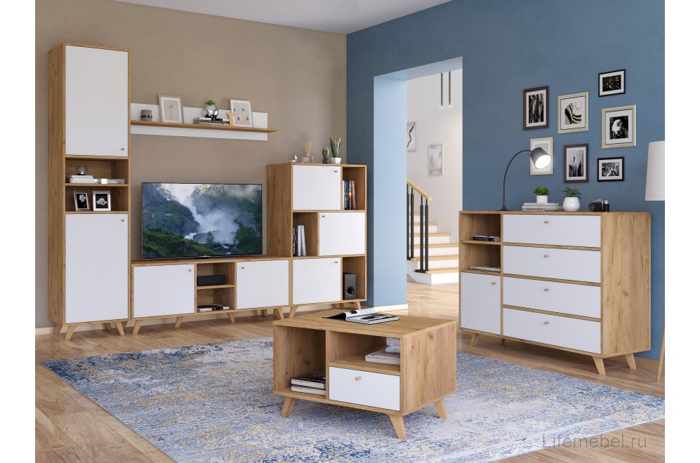 Полка Ирма ИР-20 дуб крафт / белый структурный