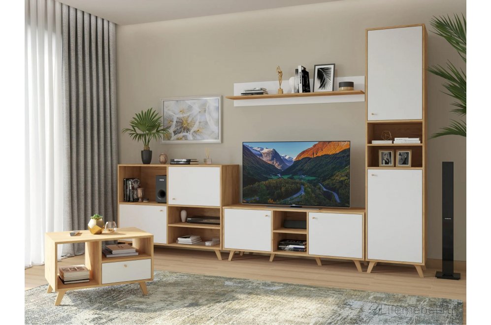 Полка Ирма ИР-22 дуб крафт / белый структурный