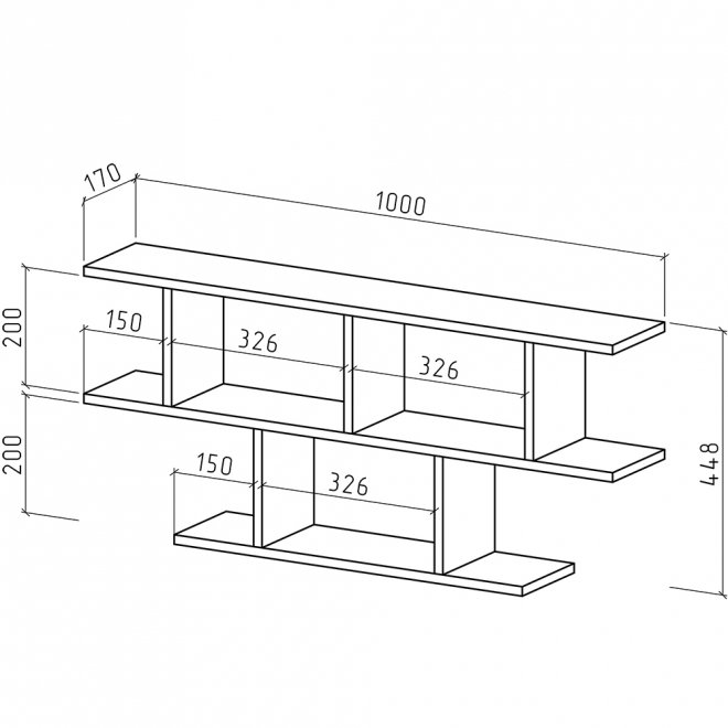 Полка Лайт-45 дуб апрель тёмный