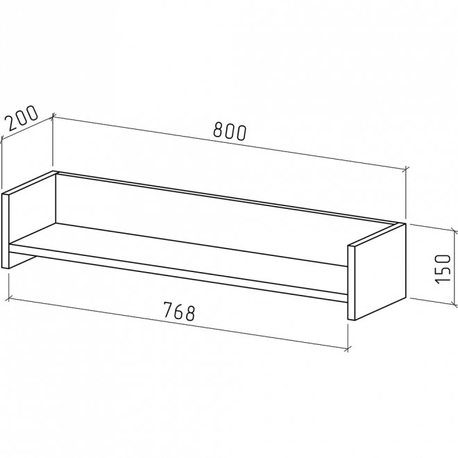 Полка Лайт-48 дуб молочный
