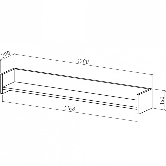 Полка Лайт-49 дуб молочный