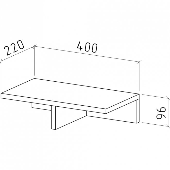 Полка Лайт-50 дуб молочный