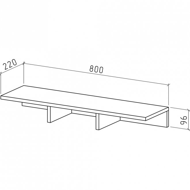 Полка Лайт-51 дуб молочный