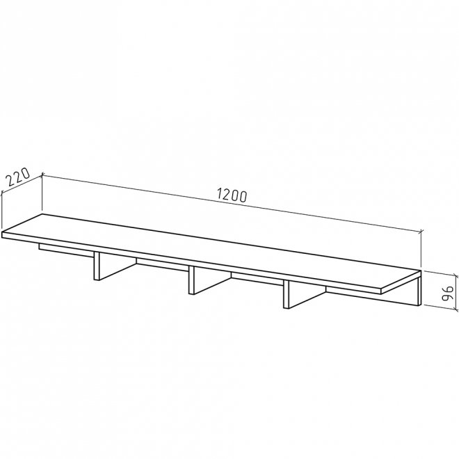 Полка Лайт-52 дуб молочный