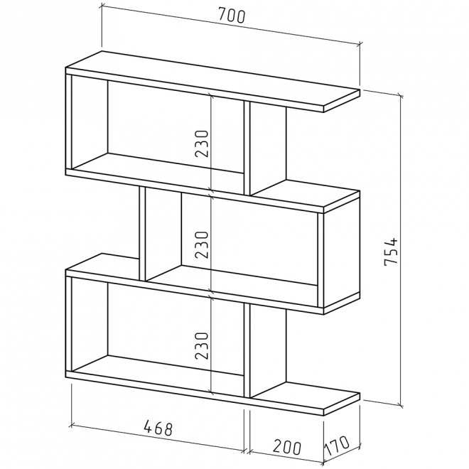 Полка Лайт-5 дуб сонома