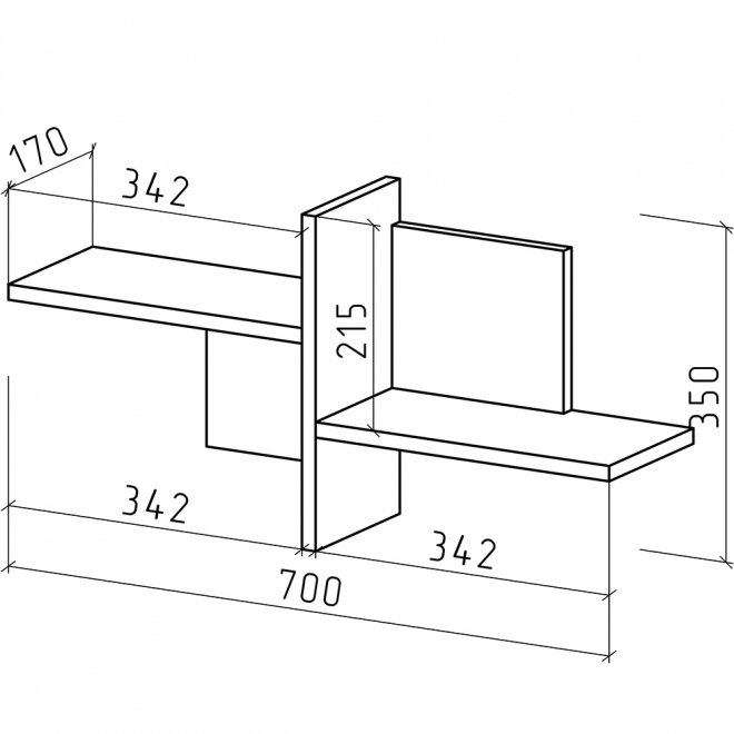 Полка Лайт-6 дуб сонома