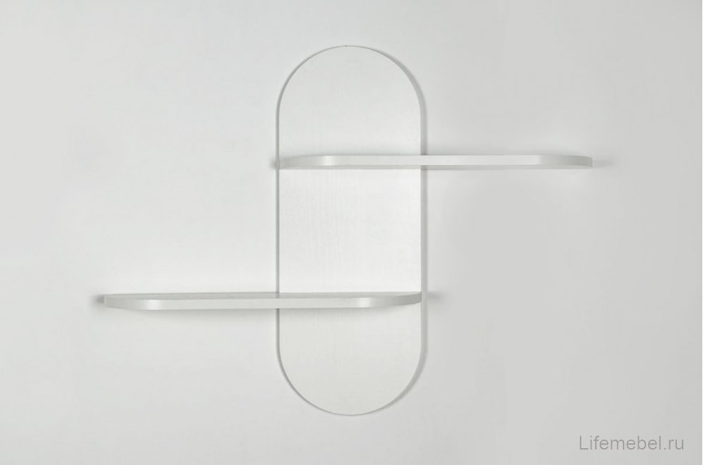 Полка навесная 2 Милана белое дерево