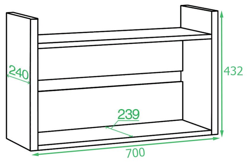 Полка навесная карамель