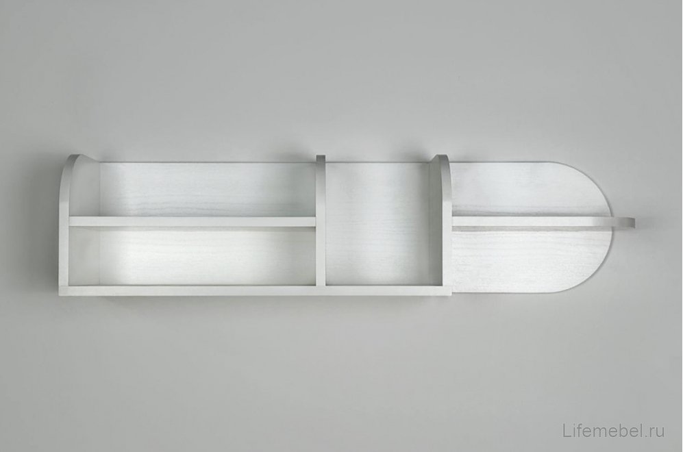 Полка навесная Милана белое дерево