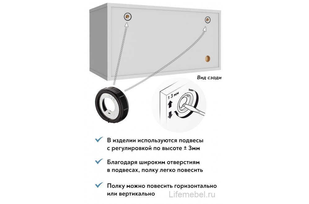 Полка П-01 белый структурный