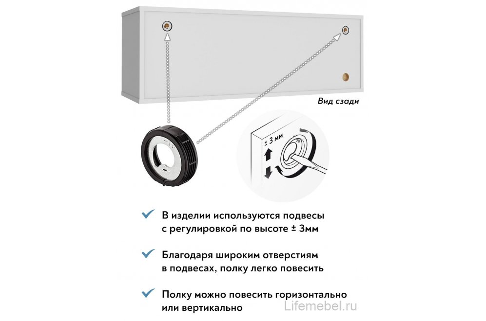 Полка П-02 белый структурный