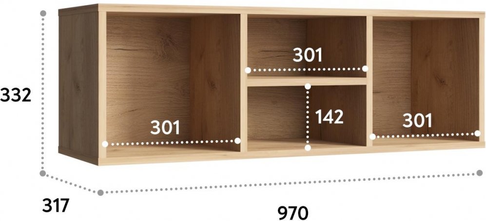 Полка П-02 дуб крафт золотой