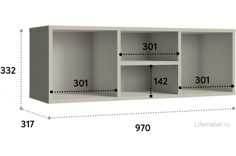 Полка П-02 глиняный серый