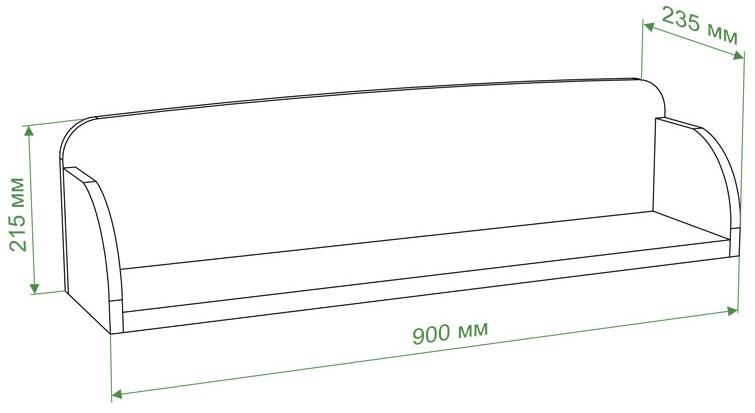 Полка Таланта КБЕ карамель / белая
