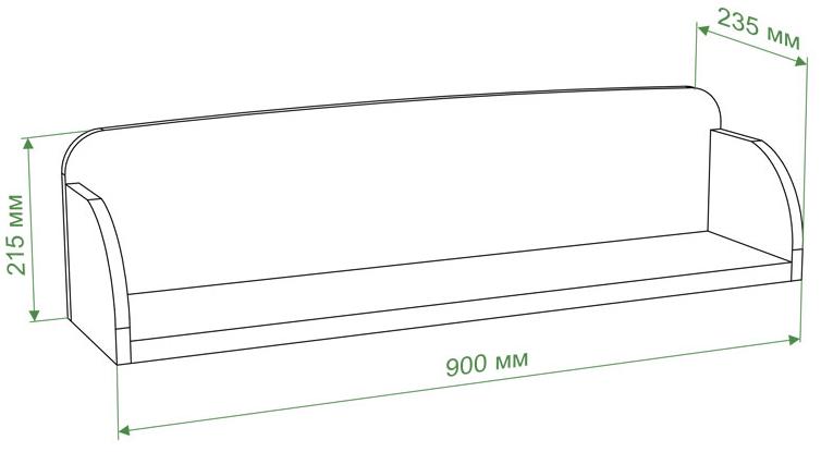 Полка ПОД КК карамель / карамель